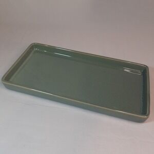 Green Ceramic Glazed‎ Trinket Tray Serving Tray Decor 12x6x1